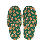 Gingerbread Cookies Pattern Print Slippers