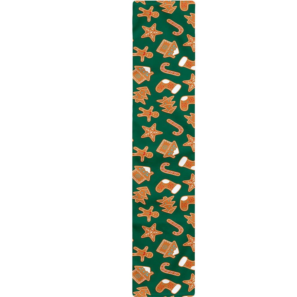 Gingerbread Cookies Pattern Print Table Runner