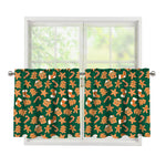 Gingerbread Cookies Pattern Print Tier Curtains