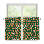 Gingerbread Cookies Pattern Print Tier Curtains