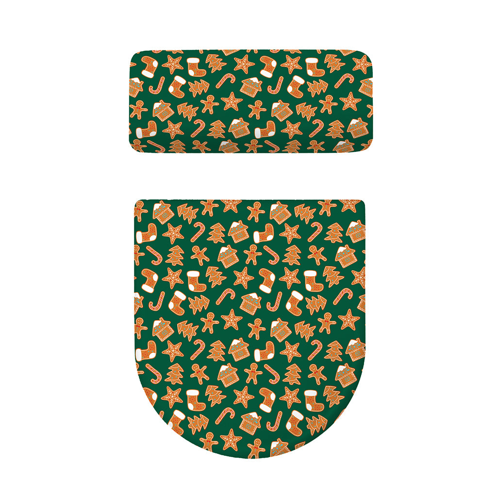 Gingerbread Cookies Pattern Print Toilet Lid And Tank Cover Set