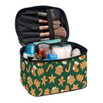Gingerbread Cookies Pattern Print Travel Makeup Bag