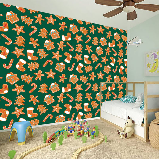 Gingerbread Cookies Pattern Print Wall Sticker
