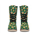 Gingerbread Cookies Pattern Print Winter Boots