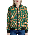 Gingerbread Cookies Pattern Print Women's Bomber Jacket