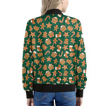 Gingerbread Cookies Pattern Print Women's Bomber Jacket