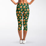 Gingerbread Cookies Pattern Print Women's Capri Leggings