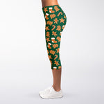 Gingerbread Cookies Pattern Print Women's Capri Leggings