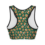 Gingerbread Cookies Pattern Print Women's Sports Bra