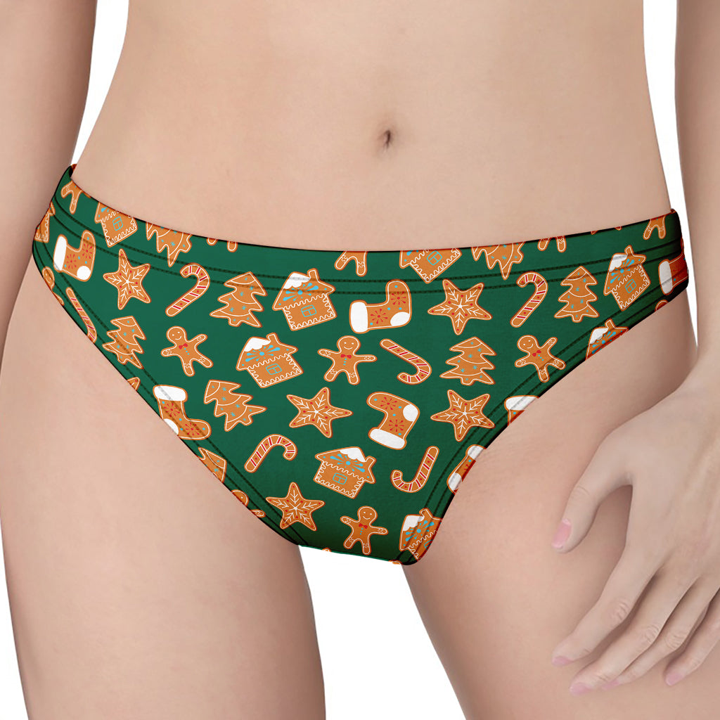 Gingerbread Cookies Pattern Print Women's Thong