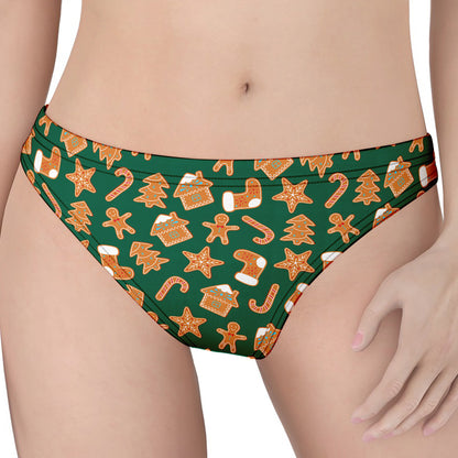 Gingerbread Cookies Pattern Print Women's Thong