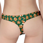 Gingerbread Cookies Pattern Print Women's Thong