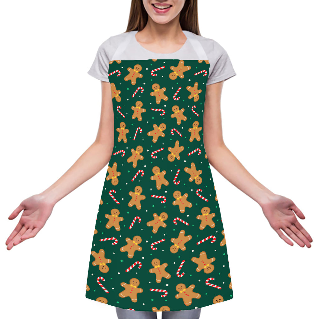 Gingerbread Man Cookies Pattern Print Adjustable Apron