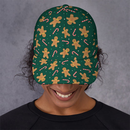 Gingerbread Man Cookies Pattern Print Baseball Cap
