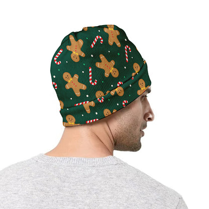 Gingerbread Man Cookies Pattern Print Beanie
