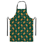 Gingerbread Man Cookies Pattern Print Bib Apron With Pocket