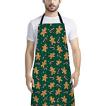 Gingerbread Man Cookies Pattern Print Bib Apron With Pocket