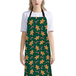 Gingerbread Man Cookies Pattern Print Bib Apron With Pocket