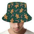 Gingerbread Man Cookies Pattern Print Bucket Hat