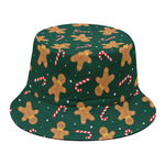 Gingerbread Man Cookies Pattern Print Bucket Hat