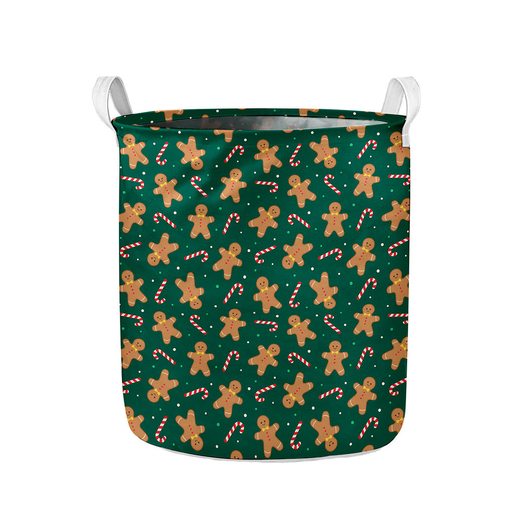 Gingerbread Man Cookies Pattern Print Collapsible Laundry Basket
