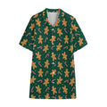 Gingerbread Man Cookies Pattern Print Cotton Hawaiian Shirt