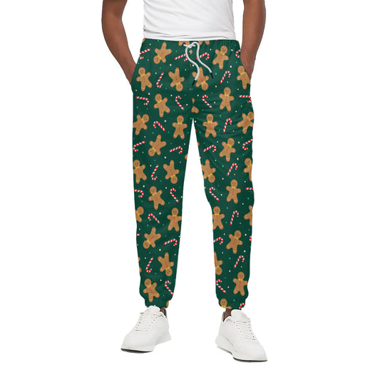 Gingerbread Man Cookies Pattern Print Cotton Pants