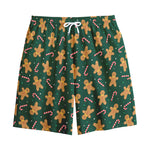 Gingerbread Man Cookies Pattern Print Cotton Shorts