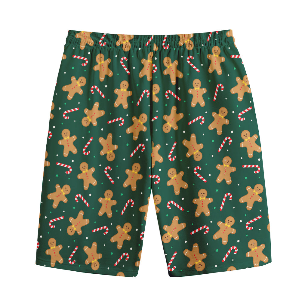 Gingerbread Man Cookies Pattern Print Cotton Shorts