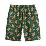 Gingerbread Man Cookies Pattern Print Cotton Shorts