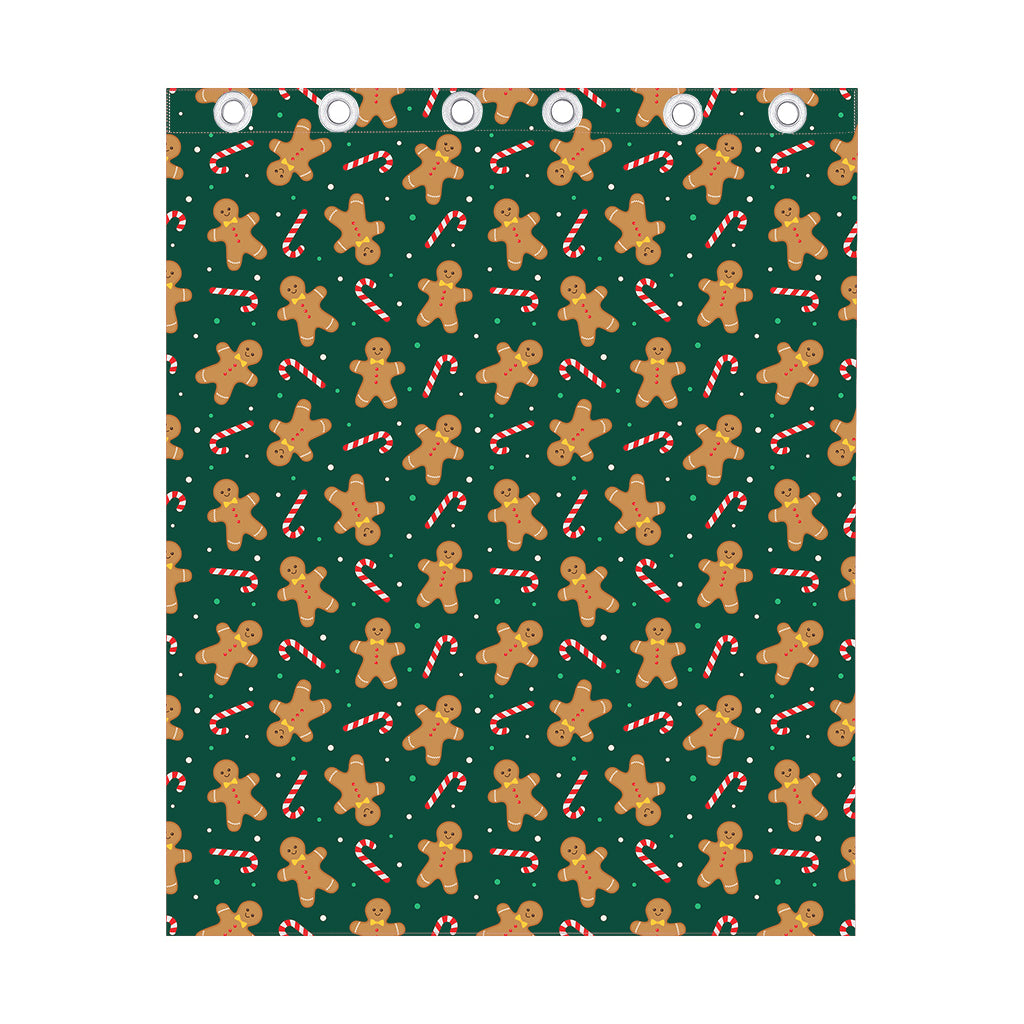 Gingerbread Man Cookies Pattern Print Curtain