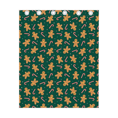 Gingerbread Man Cookies Pattern Print Curtain