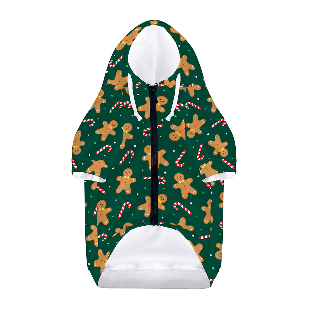 Gingerbread Man Cookies Pattern Print Dog Zip Up Hoodie