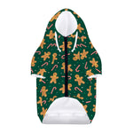 Gingerbread Man Cookies Pattern Print Dog Zip Up Hoodie