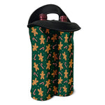 Gingerbread Man Cookies Pattern Print Double Neoprene Wine Tote