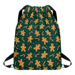Gingerbread Man Cookies Pattern Print Drawstring Backpack