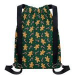 Gingerbread Man Cookies Pattern Print Drawstring Backpack
