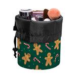 Gingerbread Man Cookies Pattern Print Drawstring Makeup Bag