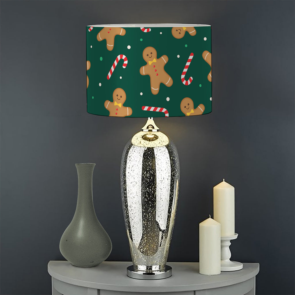 Gingerbread Man Cookies Pattern Print Drum Lamp Shade