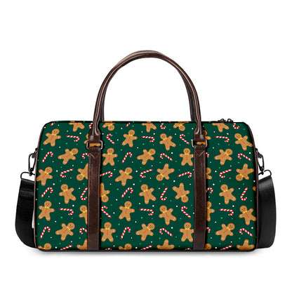 Gingerbread Man Cookies Pattern Print Duffle Bag