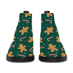 Gingerbread Man Cookies Pattern Print Flat Ankle Boots