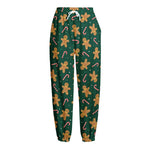 Gingerbread Man Cookies Pattern Print Fleece Lined Knit Pants