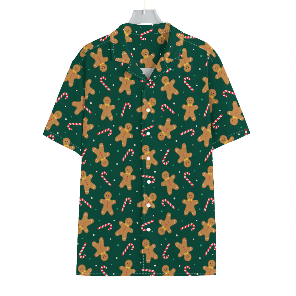 Gingerbread Man Cookies Pattern Print Hawaiian Shirt