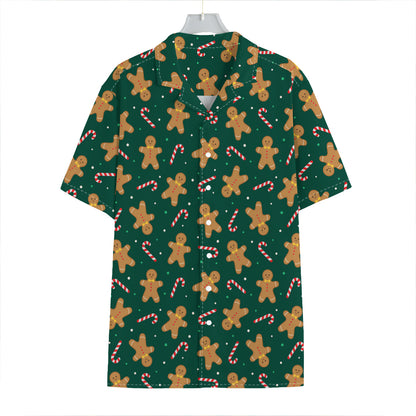 Gingerbread Man Cookies Pattern Print Hawaiian Shirt