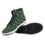 Gingerbread Man Cookies Pattern Print High Top Leather Sneakers