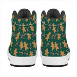 Gingerbread Man Cookies Pattern Print High Top Leather Sneakers