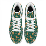 Gingerbread Man Cookies Pattern Print High Top Leather Sneakers