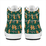 Gingerbread Man Cookies Pattern Print High Top Leather Sneakers
