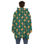 Gingerbread Man Cookies Pattern Print Hoodie Blanket