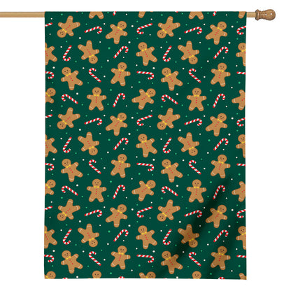 Gingerbread Man Cookies Pattern Print House Flag